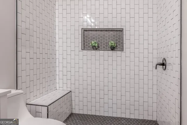 a bathroom with a shower