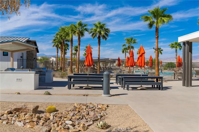 a view of outdoor space with seating area