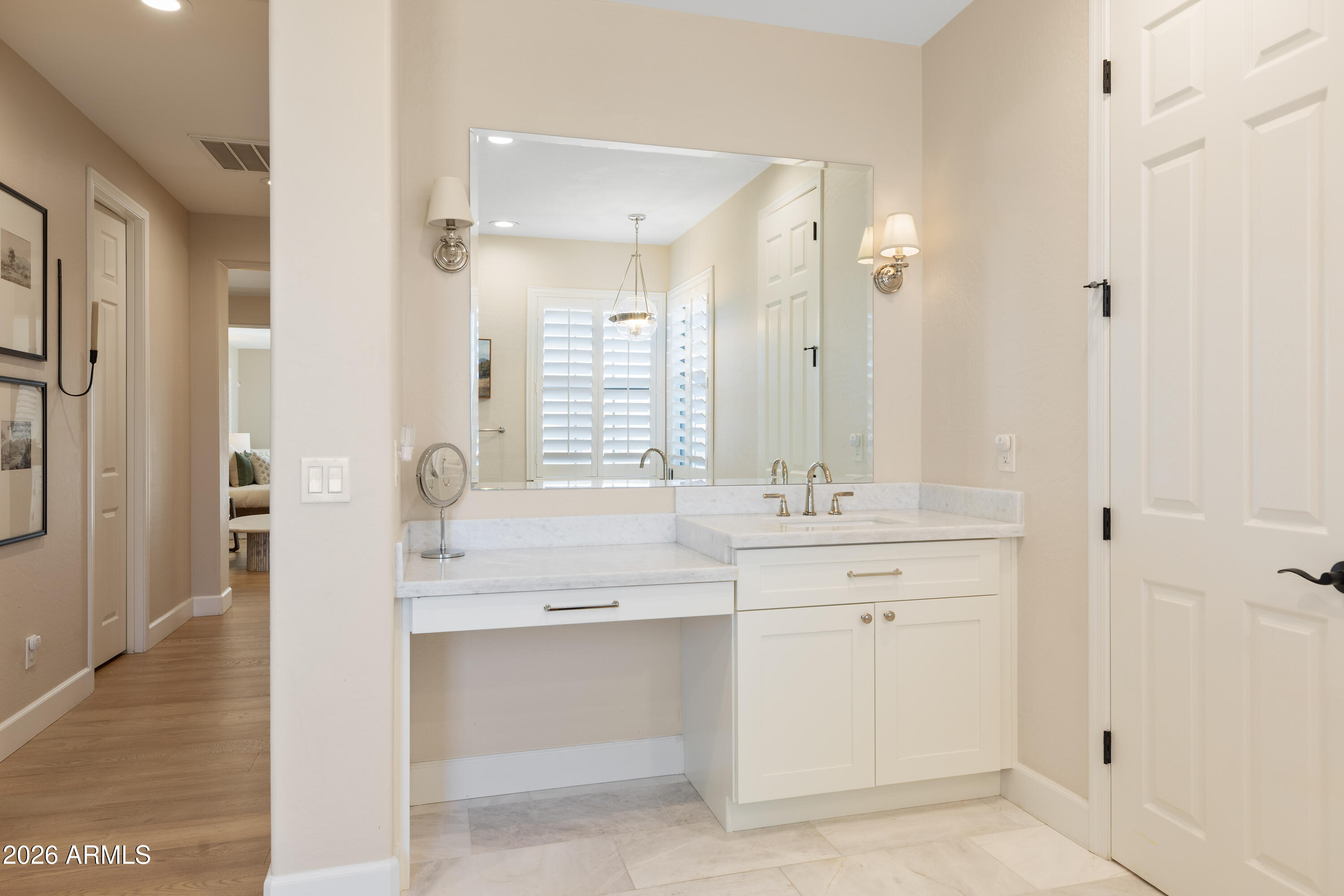 2517 South Constellation Way Gilbert, AZ 85295 - Photo 22 of 47 a bathroom with a granite countertop sink mirror and double