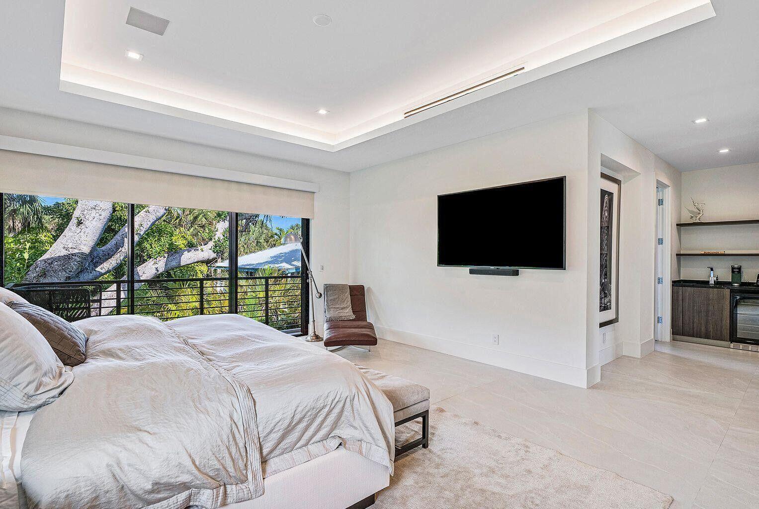 775 Park Drive West Boca Raton, FL 33432 - Photo 25 of 31 a large bedroom with a bed and a flat screen tv