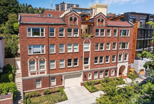 a front view of a building