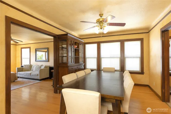 a view of living room and dining room
