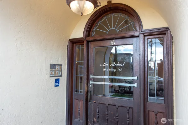 a front view of a house with a window