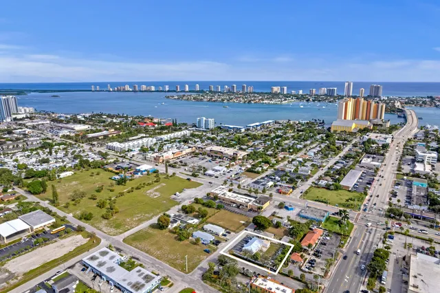 an aerial view of a city