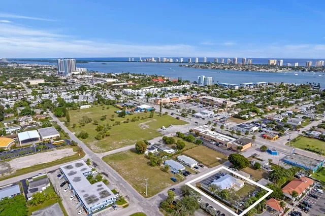 an aerial view of a city