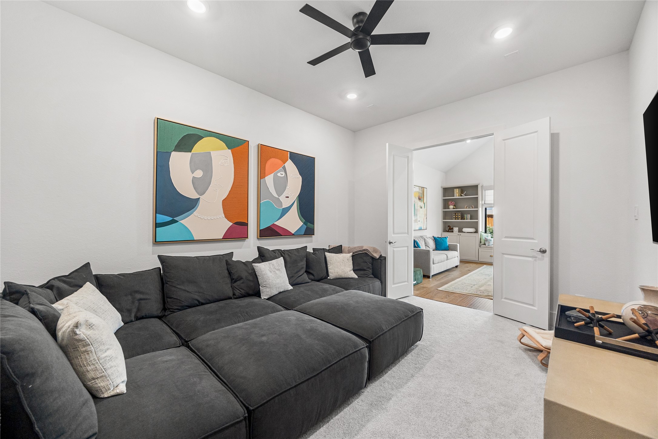 4229 Hollow Wind Way Spring, TX 77386 - Photo 27 of 49 Comfortable media room tucked away from the main living spaces.