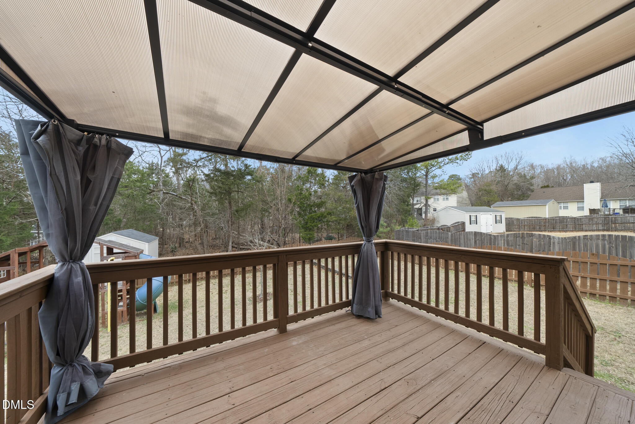 6 Stone Mill Place Durham, NC 27712 - Photo 30 of 44 a view of balcony with wooden floor