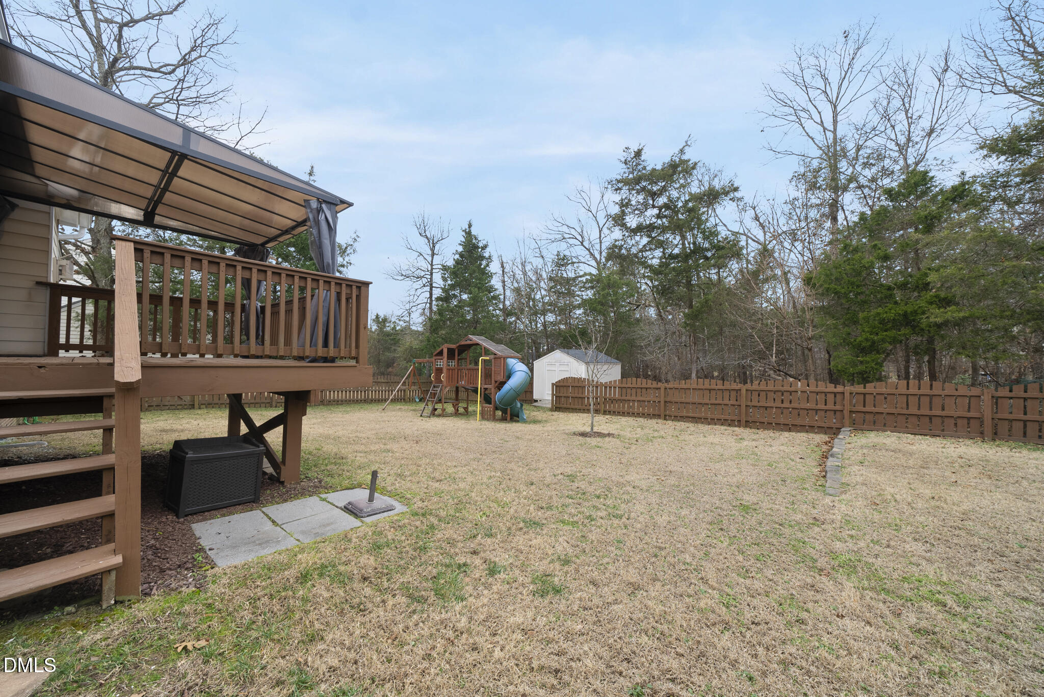 6 Stone Mill Place Durham, NC 27712 - Photo 31 of 44 a view of patio in the backyard