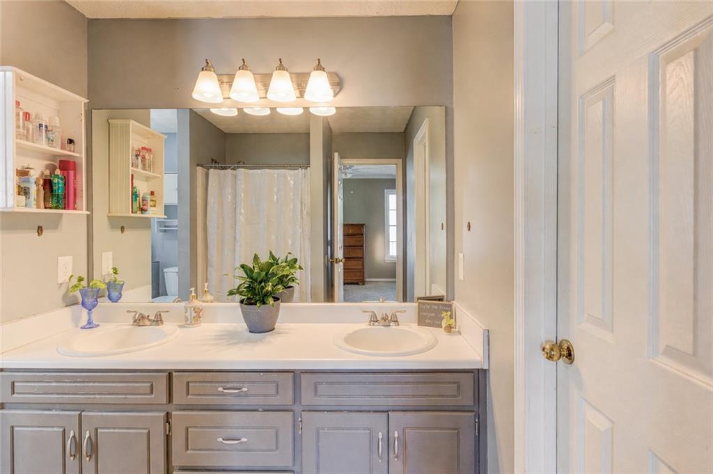 204 Angie Way Bethlehem, GA 30620 - Photo 20 of 42 a bathroom with a sink vanity and a mirror