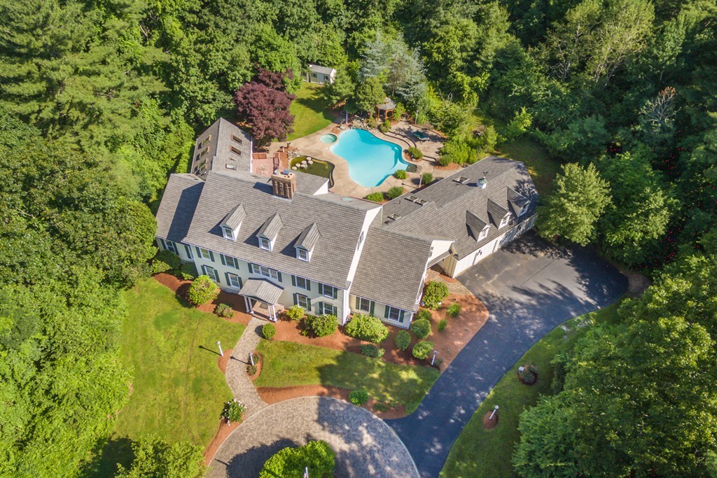 209 B Ipswich Road Boxford, MA 01921 - Photo 1 of 1 an aerial view of a house with a yard swimming pool and outdoor seating