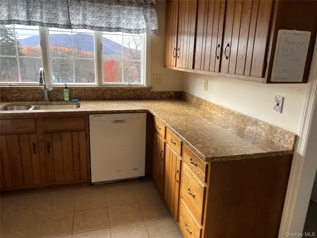 a kitchen with a sink and a window