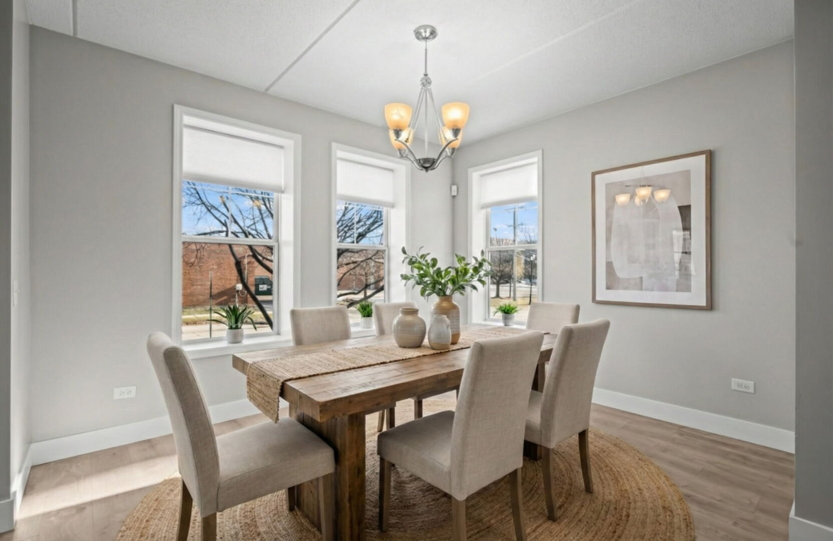 133 West Palatine Road, Unit 107A Palatine, IL 60067 - Photo 3 of 21 a view of a dining room with furniture window and wooden floor
