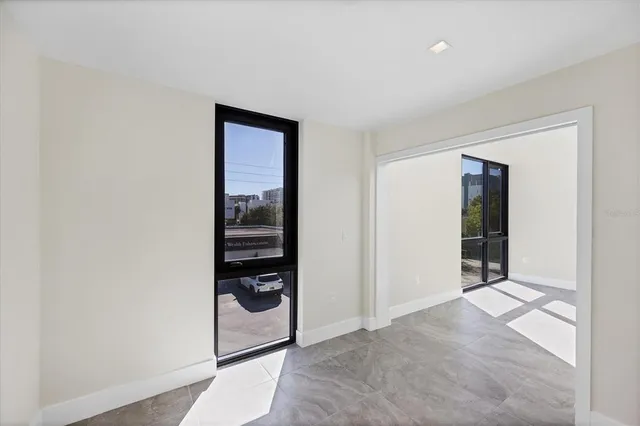 a view of hallway with closet