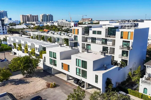 an aerial view of a city