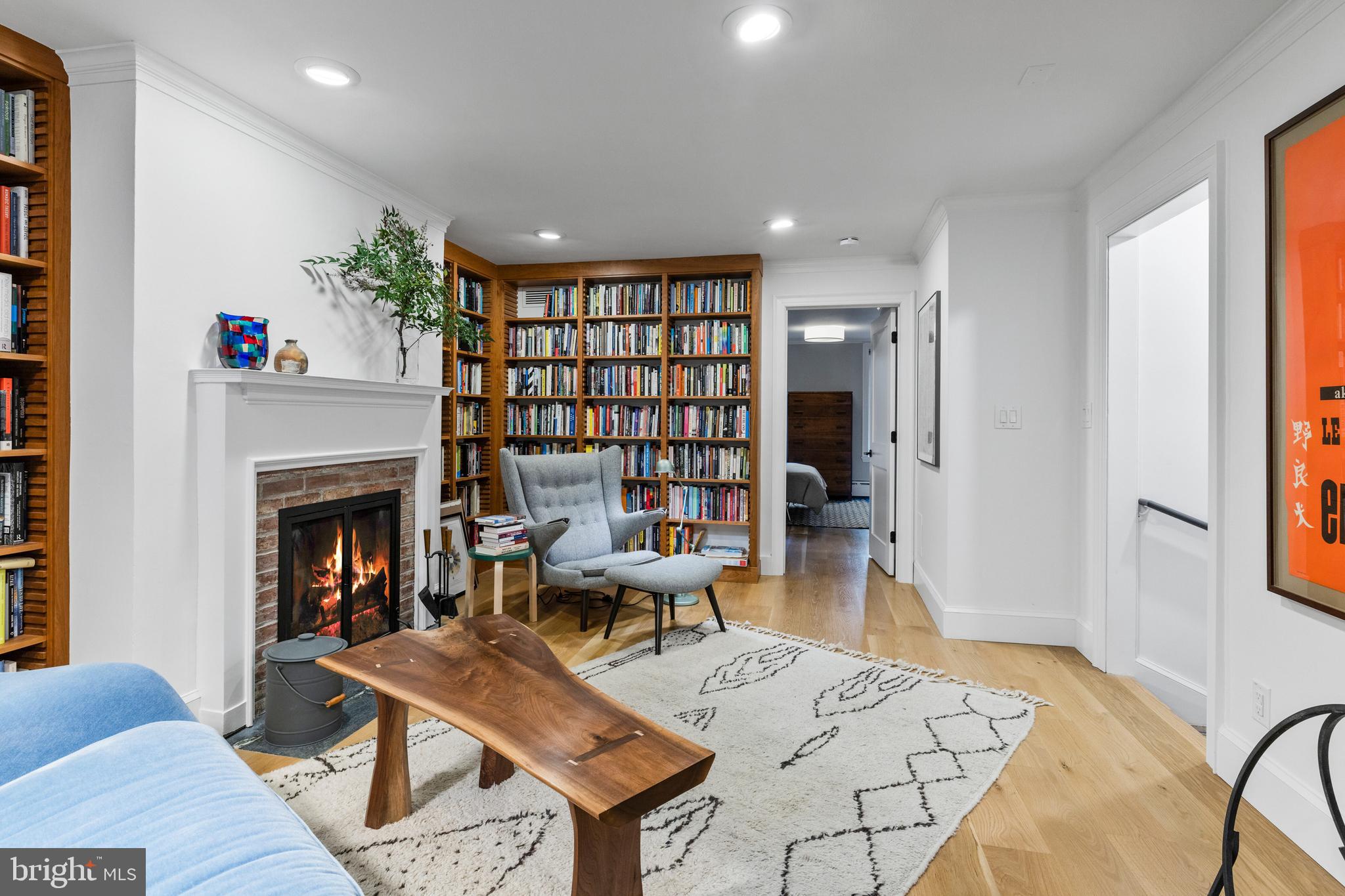 340 South Smedley Street Philadelphia, PA 19103 - Photo 22 of 38 a living room with furniture and a fireplace