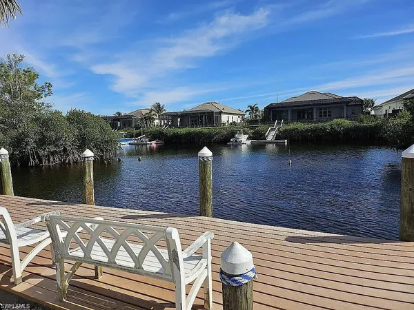 a view of a lake with houses