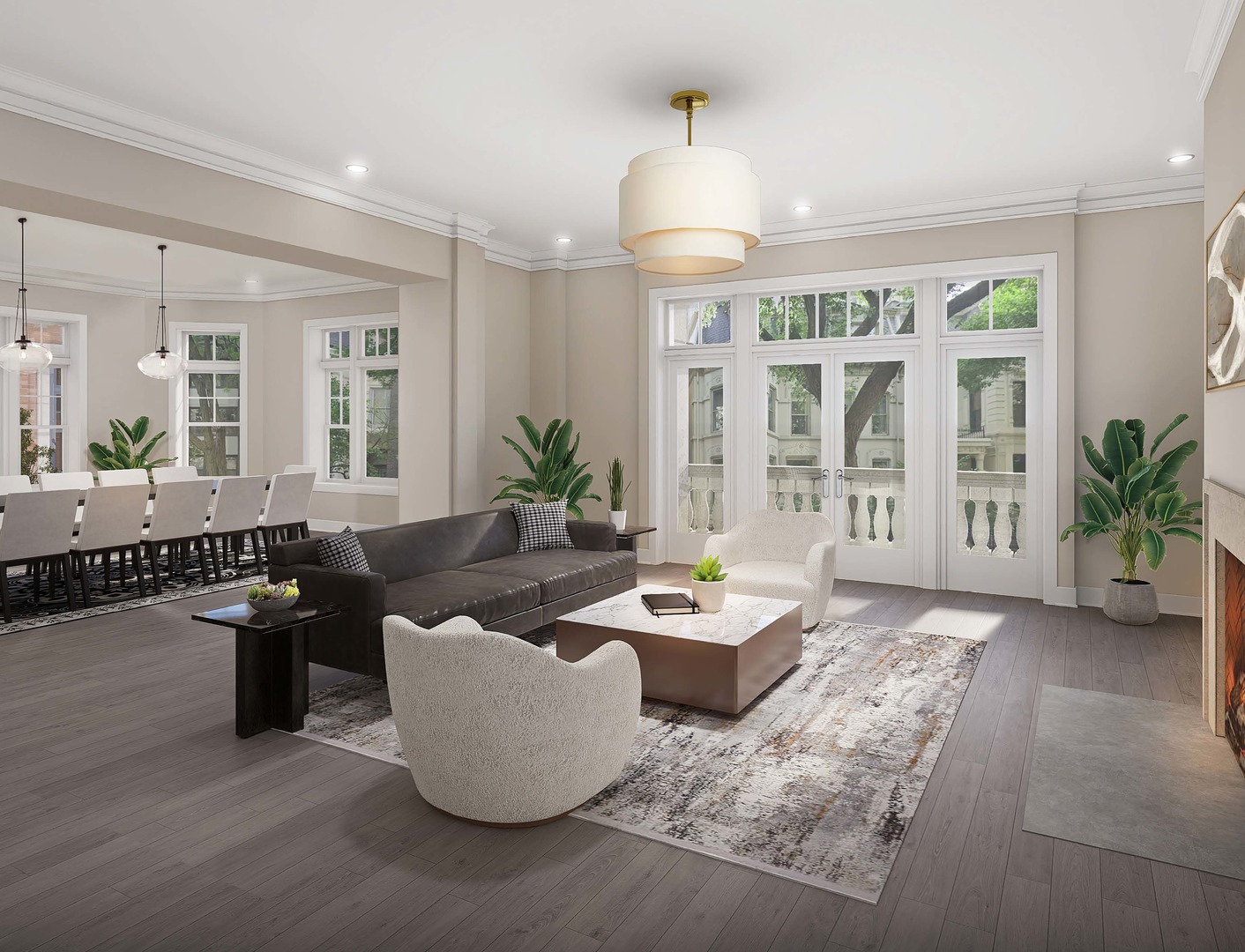 1447 North Dearborn Street, Unit 1N Chicago, IL 60610 - Photo 2 of 10 a living room with furniture and a large window