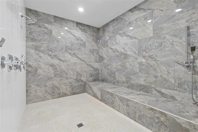a bathroom with a shower