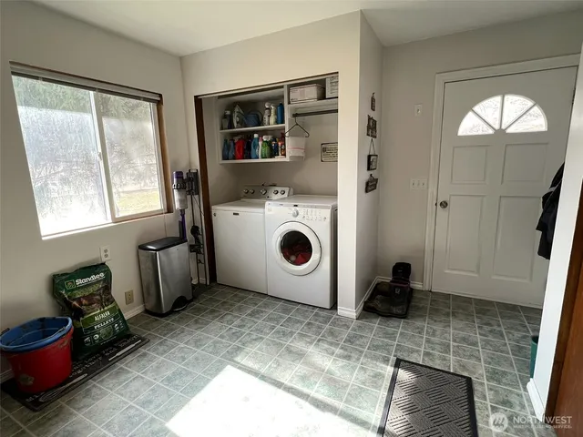 a view of a storage and utility room