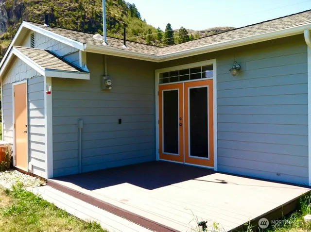 a kitchen with a stove and a microwave