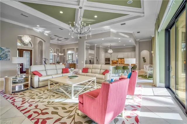 a view of a dining room and livingroom view