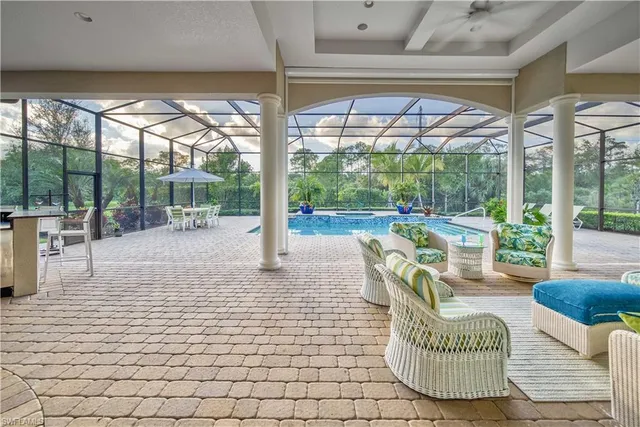 a living room with a large window