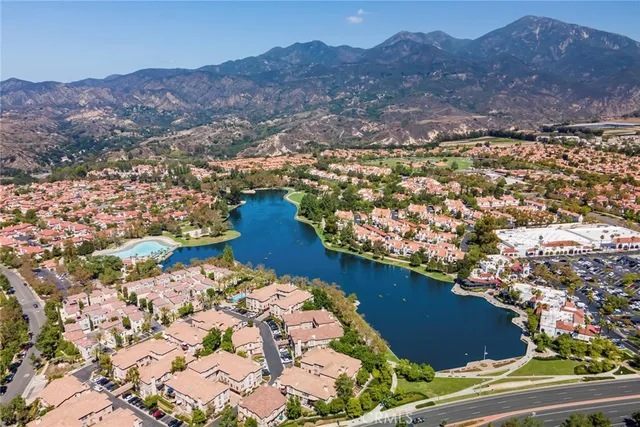 a view of city and mountain