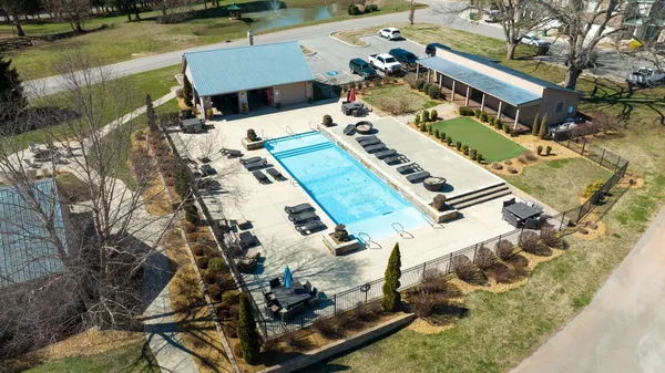 a view of a lake with a deck