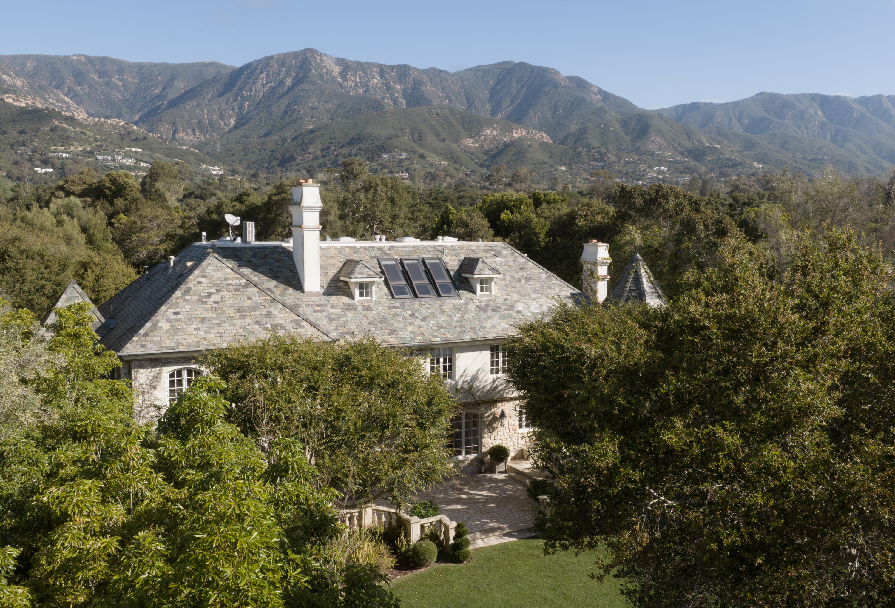 1567 East Valley Road Montecito, CA 93108 - Photo 27 of 34 Aerial Estate Mountain Backdrop