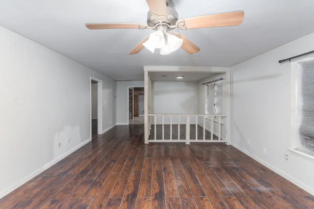 a view of entryway with wooden floor