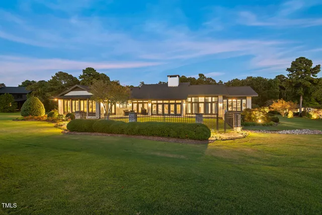 a view of a lake with a houses