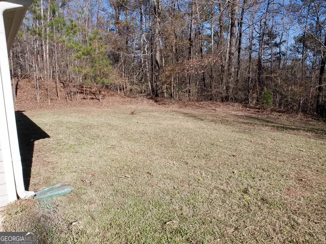 a view of a yard with a tree