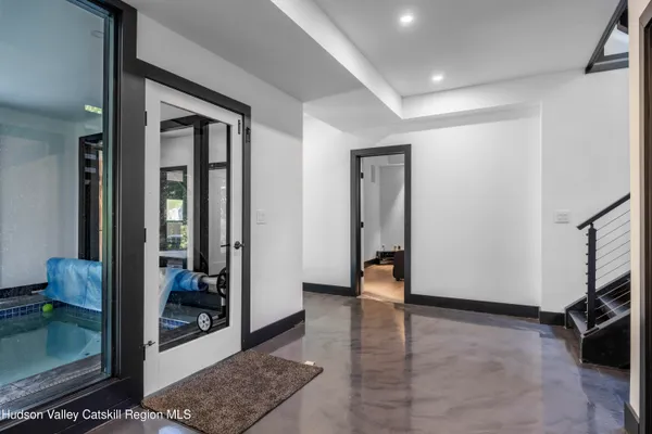 a living room with furniture