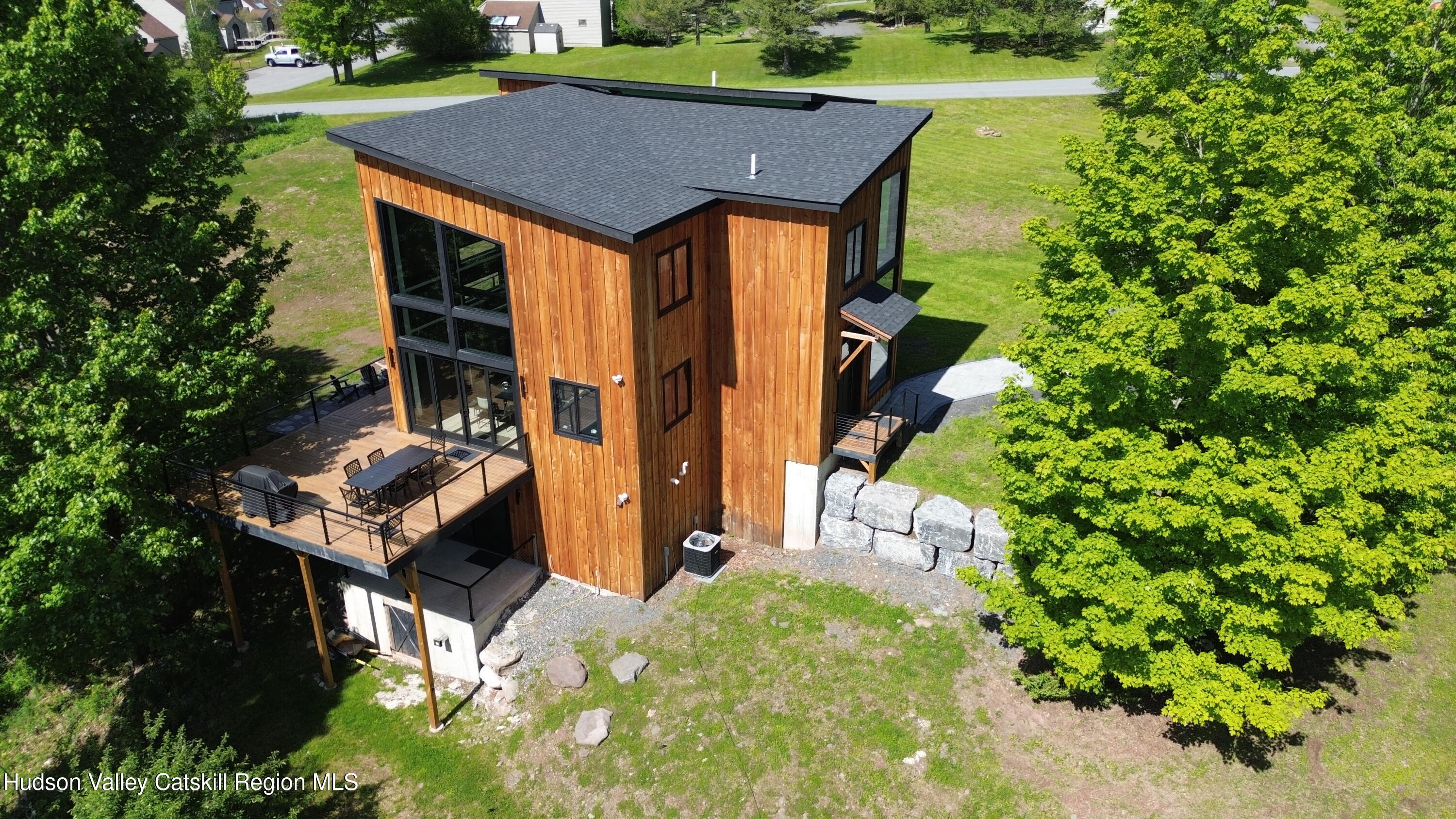 4 Goff Road Windham, NY 12496 - Photo 59 of 68 an aerial view of a house with swimming pool garden and mountain view