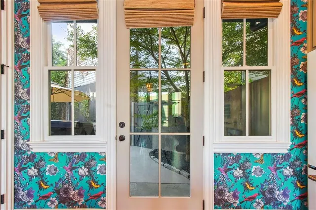 a view of a door front of a house