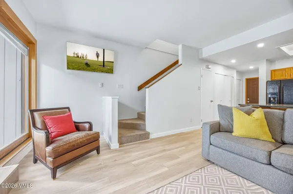 a living room with furniture and a couch