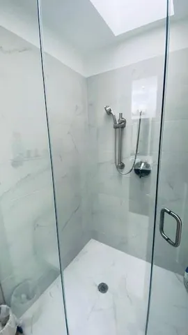 a bathroom with a shower