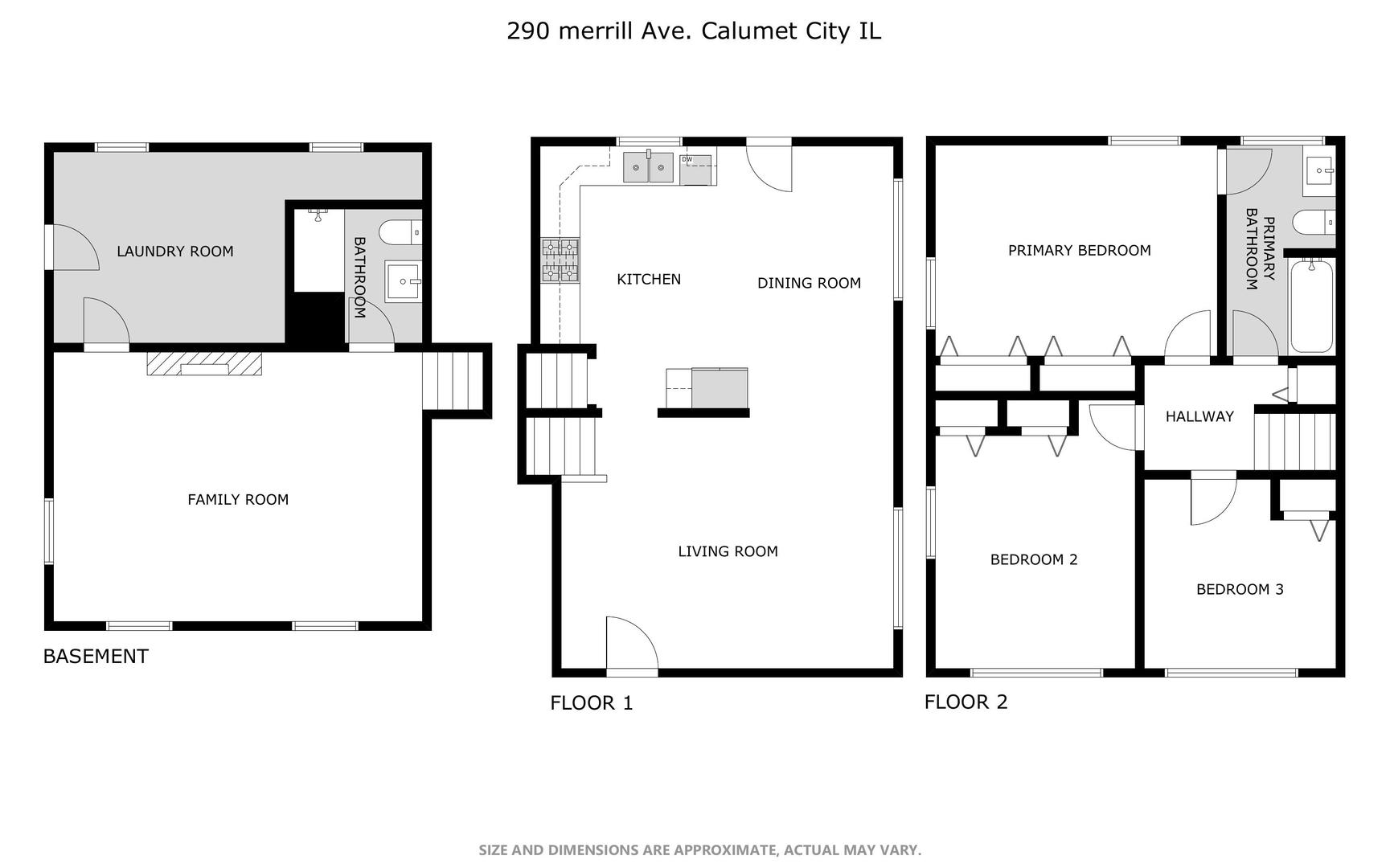 290 Merrill Avenue Calumet City, IL 60409 - Photo 18 of 18 a picture of a floor plan