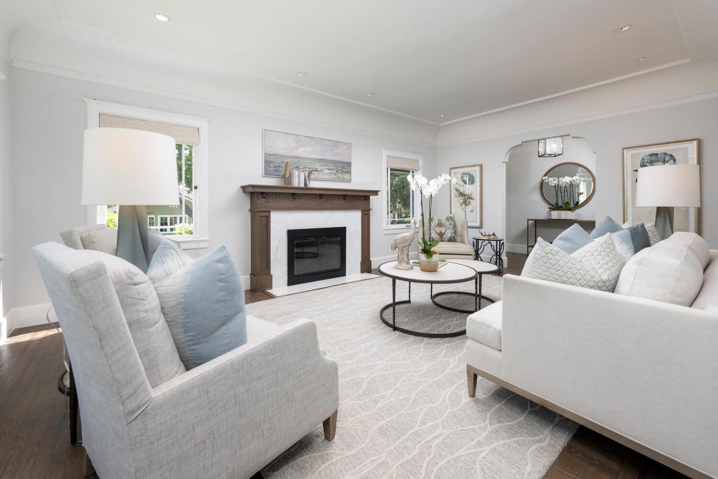 841 Fairfield Road Burlingame, CA 94010 - Photo 6 of 25 a living room with furniture and a fireplace