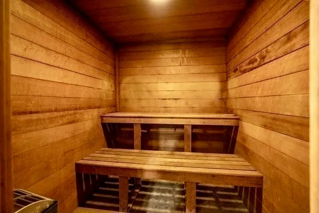 a view of a wooden wall