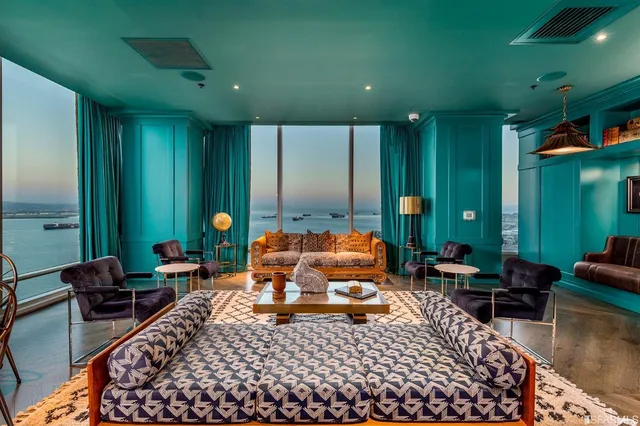 a living room with furniture