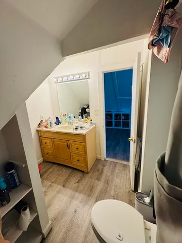 a bathroom with a sink mirror toilet and bathtub