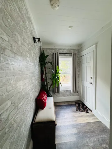 a hallway with a window