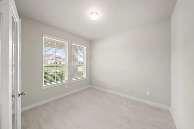 an empty room with a window