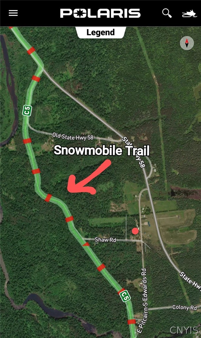 6 Shaw Road Edwards, NY 13635 - Photo 13 of 30 Polaris app showing snowmobile trail