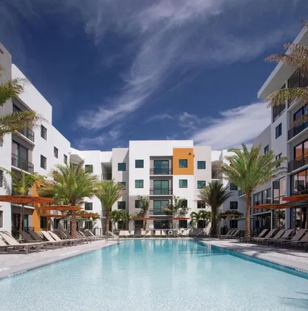 a view of building with outdoor area