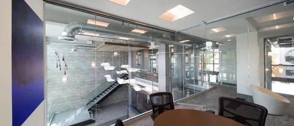 a room with gym equipment