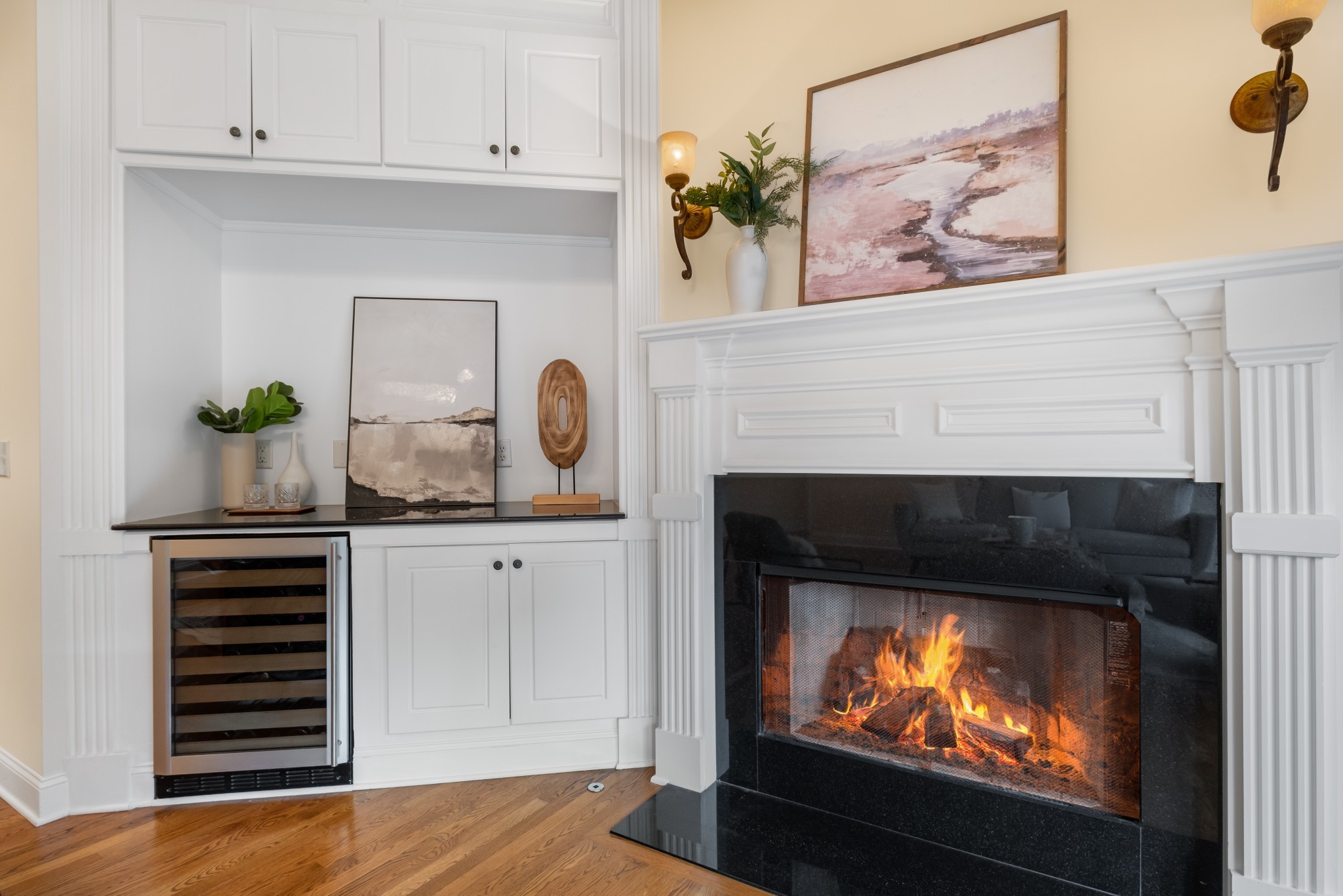 424 Sandcastle Road Franklin, TN 37069 - Photo 27 of 65 a kitchen with a stove and a fireplace