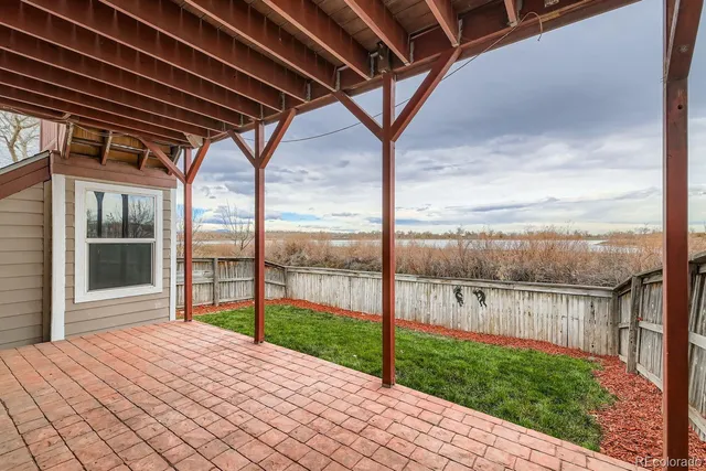 a view of porch with a backyard