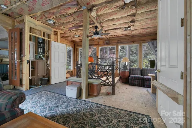 a living room with furniture